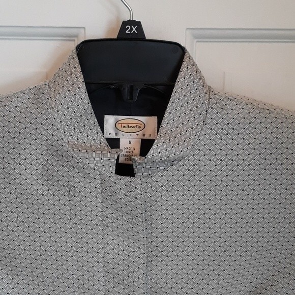 talbots silk blazer jacket classic silver gray quiet luxury minimalist s 6 p - Picture 2 of 5